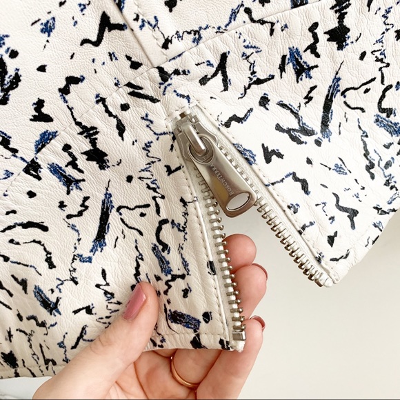 Roschterra Abstract Painted Moto Leather Jacket - Picture 13 of 15